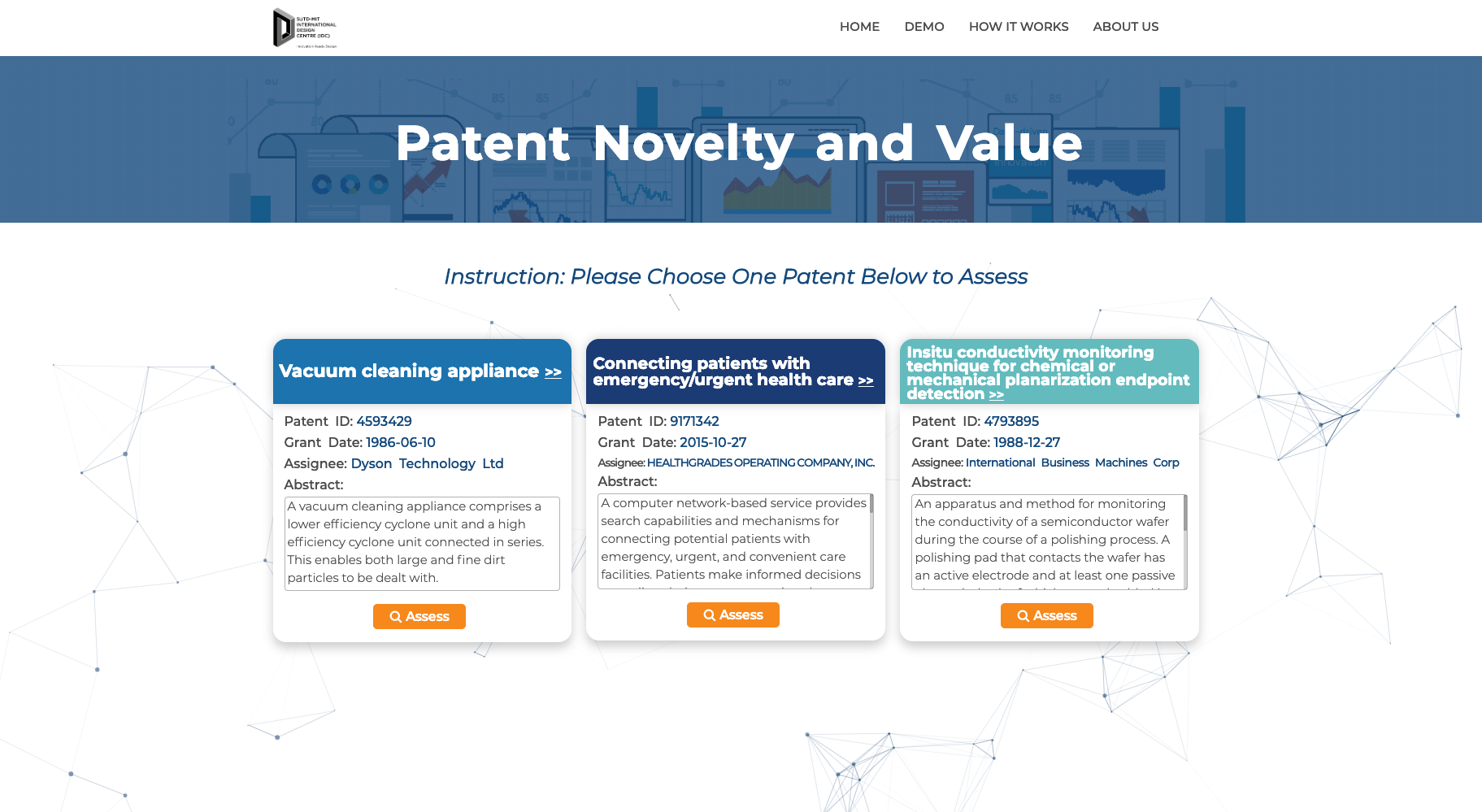 Web Design - Patent Novelty Website